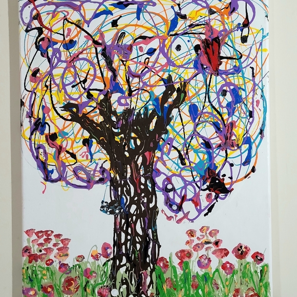 Other - Abstract Multicolor Tree Art Canvas POETS TREE